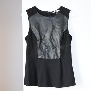 DKNY Black Leather Block Shirt